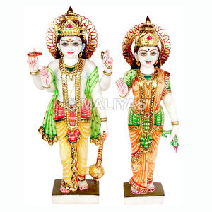 รูปปั้นหินอ่อนลายหินอ่อนพร้อม sheshnag | ทำด้วยมือจากหินอ่อน vishnu lakshmi sheshnag หินอ่อน Murti-maliyas - Product Image 1