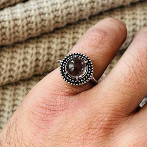 Boho Tribal Quartz Brass <b>Ring</b> Oxidized Silver Plated Vintage <b>Statement</b> Wholesale <b>Ring</b> for women - Product Image 4