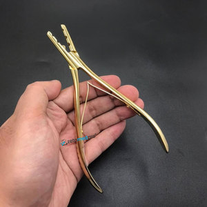 Pinzas Profesionales Multifuncionales de Acero Inoxidable de Grado Quirúrgico con Baño de Oro de 24K para Extensiones de Cabello con Microperlas - Product Image 1