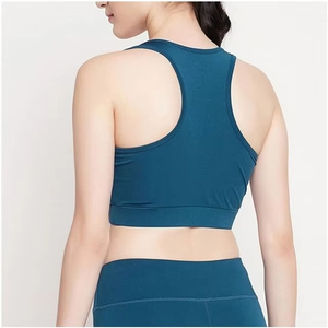 Sujetador deportivo para mujer, espalda cruzada, bloques de color, copa completa, sin aros, transpirable, lavable a máquina, top de ropa deportiva - Product Image 2