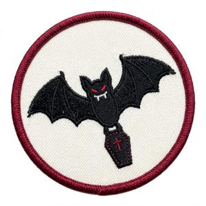 Patch thermocollant personnalisé visage de vampire démon, badge brodé rond, applique dents de monstre effrayantes pour chapeaux et sweats à capuche, vente en gros - Product Image 2