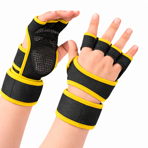 <b>Half</b> Finger Gym Gloves Mesh Palm Weight Lifting Adjustable Wrist Strap Breathable Non <b>Slip</b> Unisex Fitness Gloves - Product Image 5