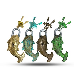 Heavy-Duty Padlock Brass and Steel for Maximum Security Durable Padlock Fish Design with Precision <b>Lock</b> for Reliable Protection - Product Image 2
