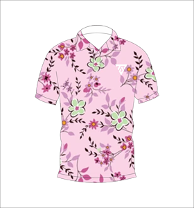 เสื้อโปโลผู้ชายพิมพ์ลายดอกไม้สีชมพูแขนสั้นลำลองแฟชั่นฤดูร้อนเสื้อยืดกอล์ฟ - Product Image 1