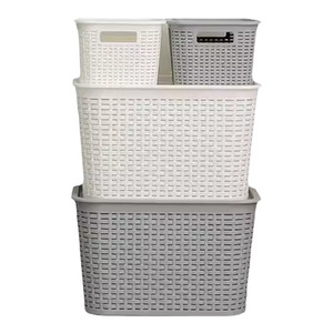 OEM Multi-Functional Household Storage <b>Basket</b> Eco-Friendly Injection <b>Plastic</b> Handle Rectangle Clothing Organizer for Wholesale - Product Image 4