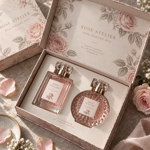 กล่องบรรจุภัณฑ์น้ำหอมกุหลาบแบบแม่เหล็กคู่ รุ่น Custom ROSE รูปทรงหนังสือ - Product Image 2
