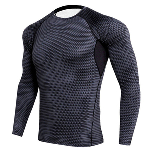 Custom <b>Men</b> Mesh <b>Compression</b> <b>Shirt</b> OEM Private Label Long Sleeve Breathable Gym Fitness Sportswear Supplier - Product Image 3