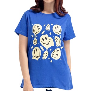 T-shirts pour femmes 100% coton respirant et léger, séchage rapide, style streetwear, pull-over, imprimé à carreaux, t-shirts unis pour femmes - Product Image 1