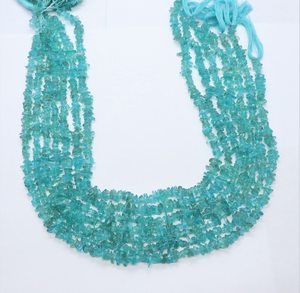 Cuentas de Apatita Natural Azul Cielo AAA sin Cortar, de 5 a 6 mm, Cuentas de Apatita Lisas, Hilo de 16 Pulgadas, Virutas de Piedras Preciosas Azul Cielo para Joyería - Product Image 3