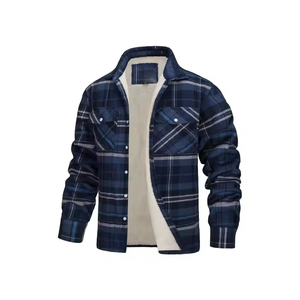 Mens Long Sleeve Stand Collar Plaid <b>Flannel</b> <b>Jacket</b> Soft Warm Comfortable Stylish Button up for Outdoor Office Everyday Wear - Product Image 6