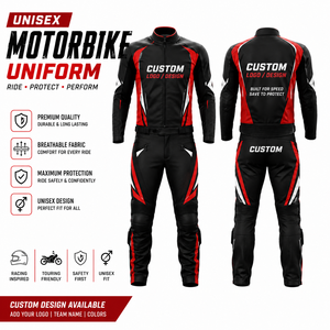 Combinaison de moto en polyester/coton imprimé, respirante, hiver, logo personnalisable, prix raisonnable, 220 grammes, unisexe, manches longues - Product Image 1