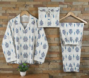 Conjunto de Pijama de Algodón Cómodo para Mujer, Estampado a Mano, Ropa de Dormir, Vestido para Damas de Honor, Tallas Incluidas hasta 5XL para Adultos - Product Image 3