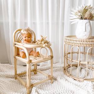 Natural rattan <b>doll</b> feeding chair great quality <b>dolls</b> accessory sustainable children learning toys - Product Image 6