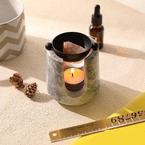 Essential <b>Oil</b> <b>Burner</b> Marble Aromatherapy Diffuser With Gold Inner Cup For Home Decor - Product Image 5