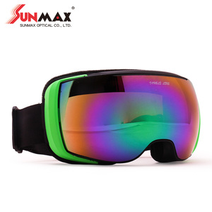 Masque de ski léger sans monture avec lentille sphérique interchangeable, anti-buée et protection UV - Product Image 1
