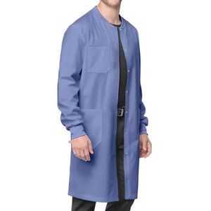 Batas de Laboratorio Grises y Azules Transpirables de Alta Calidad y Comodidad con Logotipo Personalizado para Hospitales, Uniformes de Laboratorio y Farmacias - Product Image 5