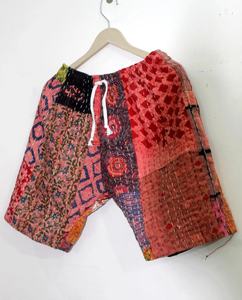 Short bohème taille haute avec cordon de serrage pour femme, patchwork vintage brodé à la main, petit style hippie, respirant, nouveauté - Product Image 5