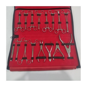 16 Pcs Professional Waterproof Body <b>Piercing</b> Tool <b>Kit</b> Set High Quality Medical Stainless Steel Made with Leather Pouch - Product Image 2
