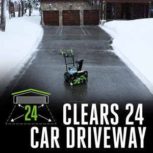 เครื่องเป่าหิมะไฟฟ้าไร้สาย พร้อมหัวเจาะเหล็ก ประกอบด้วยแบตเตอรี่ 56V 5.0Ah จำนวน 2 ก้อน และเครื่องชาร์จแบบสองพอร์ต - Product Image 3