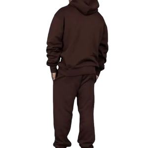 ชุดวอร์มสองชิ้นมีฮู้ดของผู้ชาย100% ผ้าคอตตอนฟลีซแบบสวมหัวและกางเกงวอร์มเสื้อผ้ากีฬาฤดูหนาวชุดลำลอง - Product Image 6
