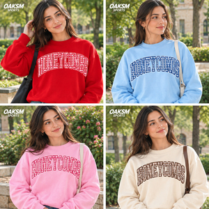 Light Blue Crew <b>Neck</b> Sweatshirt Honeycombs Customized Varsity Letter Mockneck Pullover Vintage Sports <b>Fan</b> Premium Autumn Winter - Product Image 5