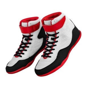 Chaussures de boxe personnalisées à marque privée, ajustement confortable, respirantes, à lacets, en mesh/cuir, antidérapantes, pour l'entraînement, design unique - Product Image 1