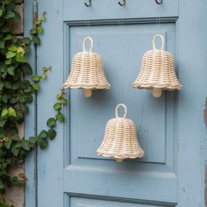 Hanging <b>Christmas</b> Jingle Bells Various Colors Handmade Rattan Xmas Holiday Bell Ornament <b>Cheap</b> Price - Product Image 4