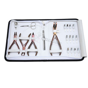 ชุดเครื่องมือต่อผมสีโรสโกลด์เงินใหม่ พร้อมคีมหนีบลูกปัด คีมเปิด-ปิดวงแหวนไมโคร และอุปกรณ์ติดตั้งแบบตะขอ - Product Image 1