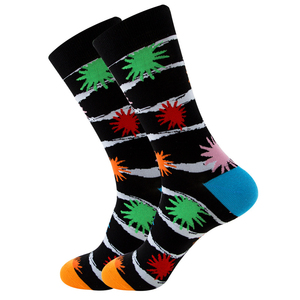 Chaussettes décontractées unisexes pour hommes, en coton respirant, colorées, avec imprimé graphique abstrait fantaisie, chaussettes de printemps - Product Image 6