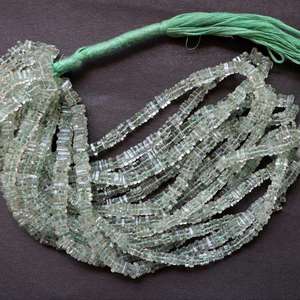 Cuentas de piedra amatista verde natural de 4 mm y 5 mm, planas, cuadradas, tipo Heishi, en hebras, collares en capas, última moda, genuinos - Product Image 3