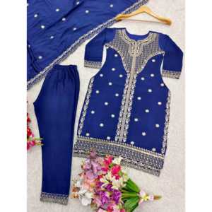 Conjunto de Top y Dupatta de Fiesta para Mujer con Bordado de Lentejuelas y Diseño Elegante - Product Image 2