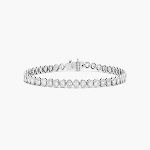 Women's Luxury Bezel Tennis Bracelet with Oval Cut Lab-Grown Diamonds in 14K <b>Rose</b> <b>Gold</b> - Product Image 2