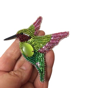 Stylish Seed <b>Beads</b> Bird Brooch For Coat And Scarf Handmade Embroidered Bird Brooch With Glass <b>Beads</b> - Product Image 4