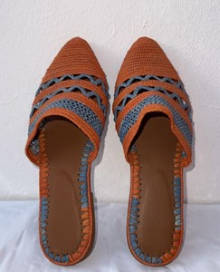 Chaussures en cuir naturel et en raphia, pantoufles en raphia faites à la main, sandales confortables - Product Image 2