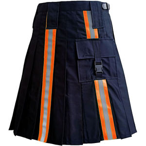 Kilt de travail réfléchissant haute visibilité orange pour pompier, en coton noir, 2026 - Product Image 5
