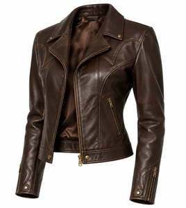 Veste Moto Femme en Cuir PU Tendance avec Col Montant, Fermeture Éclair, Coupe Ajustée Style Motard et Multiples Poches pour l'Automne - Product Image 5