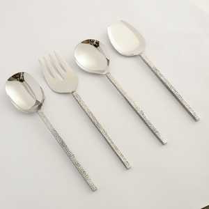 Ensemble de serveurs à salade en acier inoxydable de haute qualité, design classique, écologique, fabriqué à la main, passe au lave-vaisselle, ustensiles de cuisine - Product Image 3
