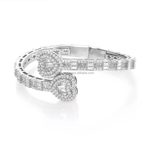 RB <b>Gems</b> Hot-Selling Hip-Hop Diamond Asscher Cut Miami Cuban Chain Women's <b>Bracelets</b> 14mm Width Yellow Gold Plated Lab Grown IGI - Product Image 2