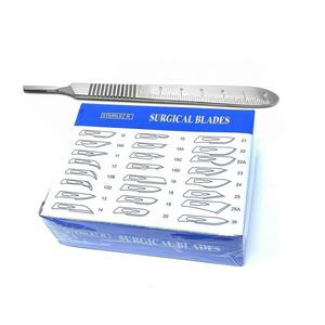 100 lames de scalpel dentaire en acier au carbone, instruments médicaux à manche, pour usage en salle médicale - Product Image 1