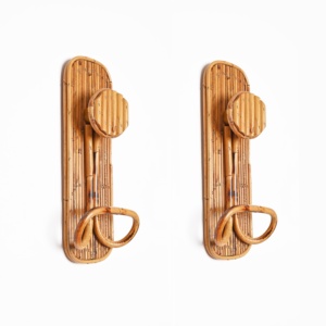 Combo high quality rattan hook natural cane hooks coat wall <b>racks</b> home clothing organiser - Product Image 6