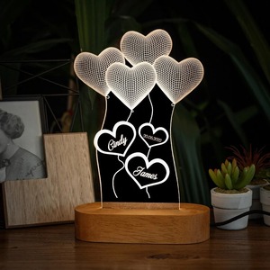 Lampe LED pour couple la plus vendue, lumière personnalisée avec photo et œuvre d'art romantique, personnalisable pour la décoration de chambre à coucher, anniversaire - Product Image 2