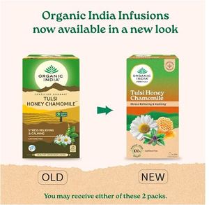 Infusión de Tulsi, Miel y Manzanilla Orgánica de India, 25 Bolsitas de Té, Certificada Orgánica, Alivia el Estrés, Calmante, Promueve el Sueño, Sin Cafeína - Product Image 2