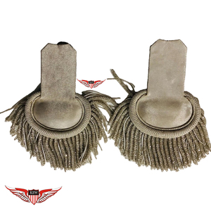 KEW Epaulette de Flecos de Plata Hecho a Mano, Accesorio Ceremonial para Hombro, Ecológico, Estilo Napoleónico Vintage, Personalizable - Product Image 1