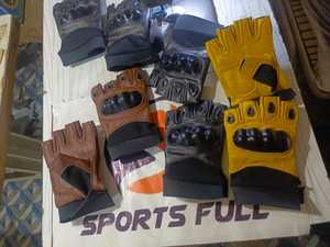 CUSTOM Yellow Leather Half Finger Gym <b>Gloves</b> Adjustable Wrist Strap Unisex Customized Packaging for <b>Weight</b> Lifting and Training - Product Image 5