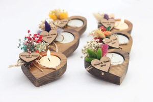 Wood Tea Light Holder <b>Set</b> Round Handmade <b>Candle</b> Holder for Home Decoration - Product Image 3