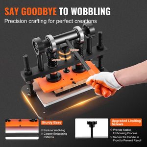 Fustellatrice Manuale per Taglio Pelle, Macchina da Taglio con Piastra per Goffratura 10.2 X 4.7, Corsa di Pressione 0.47, Doppie Guide, Utensile per Fustellatura - Product Image 4