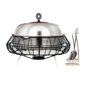 Round Elegant Design Food <b>Buffet</b> Casseroles Decorative Metal Food <b>Warmer</b> Hotpot Customized Finished Arabic Ramadan Hot Pot - Product Image 6