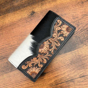 Nuevo bolso de mano de cuero de vaca con herramientas manuales de estilo occidental para mujer, superventas de cuero genuino, tarjetero único, carteras - Product Image 4