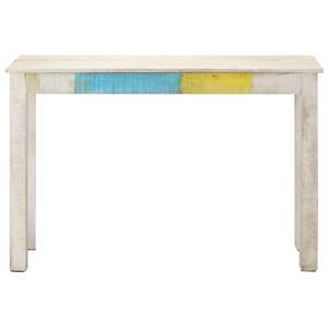 Table console rectangulaire robuste en bois de mangue blanc - Product Image 2