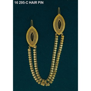 Hermosas Horquillas Vintage Nuevas con Pedrería, Joyería de Moda Chapada en Oro, Horquilla Árabe de Dubái para Mujer - Product Image 2